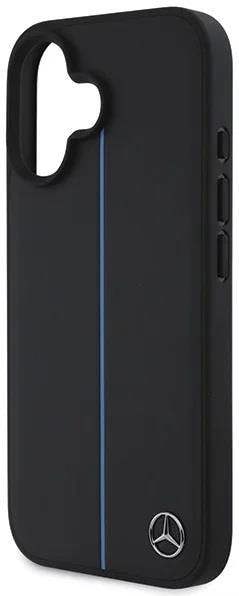 Mercedes MB Blue Line Leather Case with MagSafe for iPhone 16 6.1" Black - MEHMP16S23RURBK