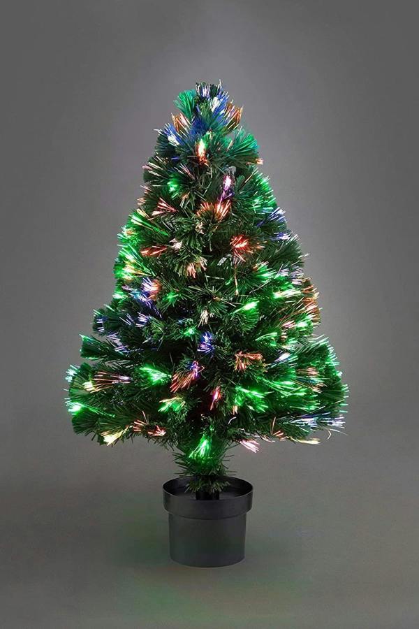 2ft to 7ft Multicolour Fibre Optic Pre-Lit Artificial Christmas Trees with LED Lighting image 1