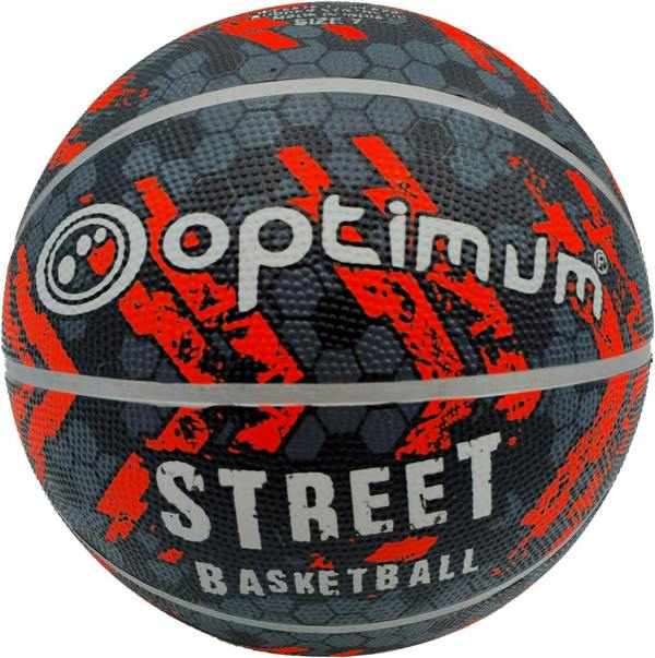 Street Basketball Size 7 – Black/Orange, Durable Grip for All Surfaces - Optimum