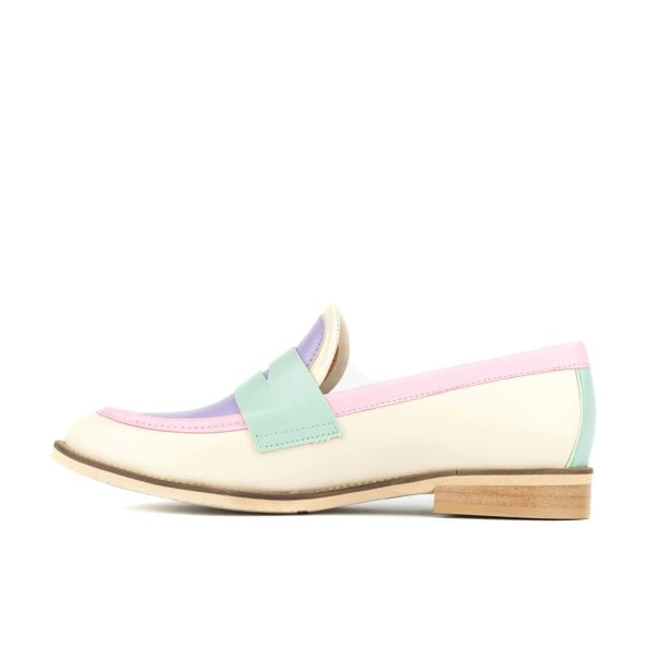 Embassy London Kay - Multi Pastel - Women's leather dressy almond toe loafer in pastel colours