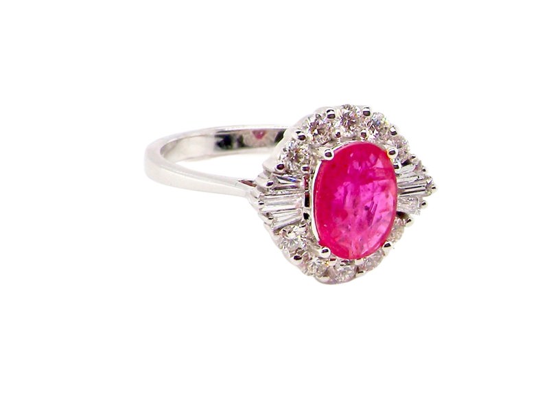 Vintage Tom A ruby and diamond cluster ring