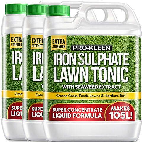 ProKleen Pro-Kleen Lawn Tonic Liquid Iron Sulphate Quality Ferrous Conditioner Fertiliser Grass Greener Turf Hardener 15L