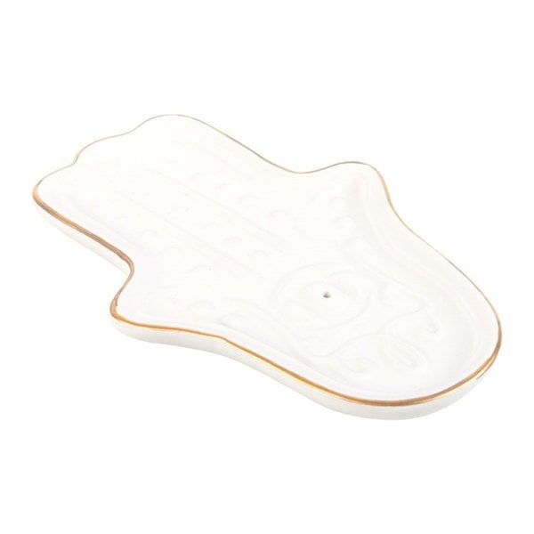 Serano White Hamsa Hand Incense Stick Holder