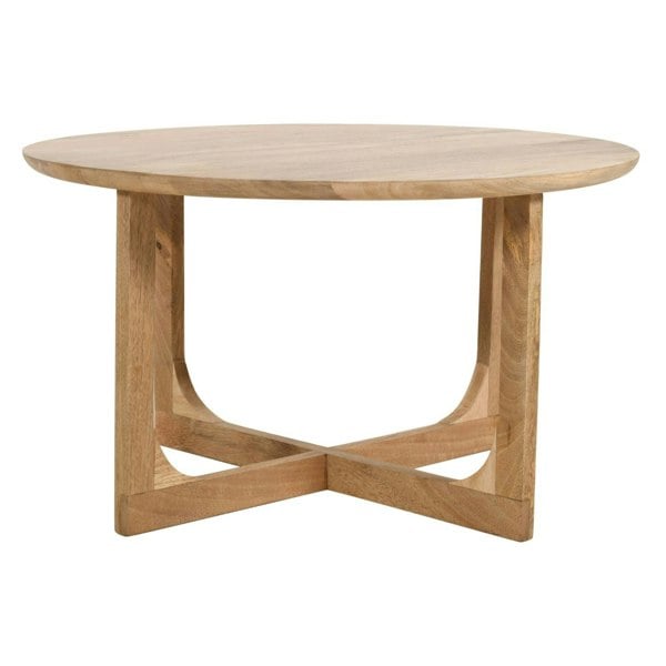 IH Design Monco Natural Mango Wood Round Coffee Table - Natural