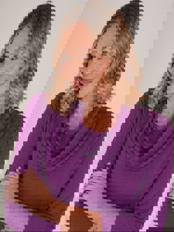 PennyPlain Cowl Neck Top- Amethyst