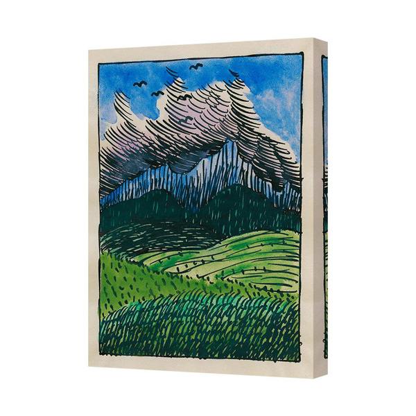 Benjamin Tate Design Mountain Range Landscape Canvas Wall Art Print For Living Room Decor