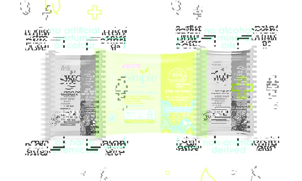 Simple Kind to Skin Cleansing Biodegradable Facial Wipes 25pcs