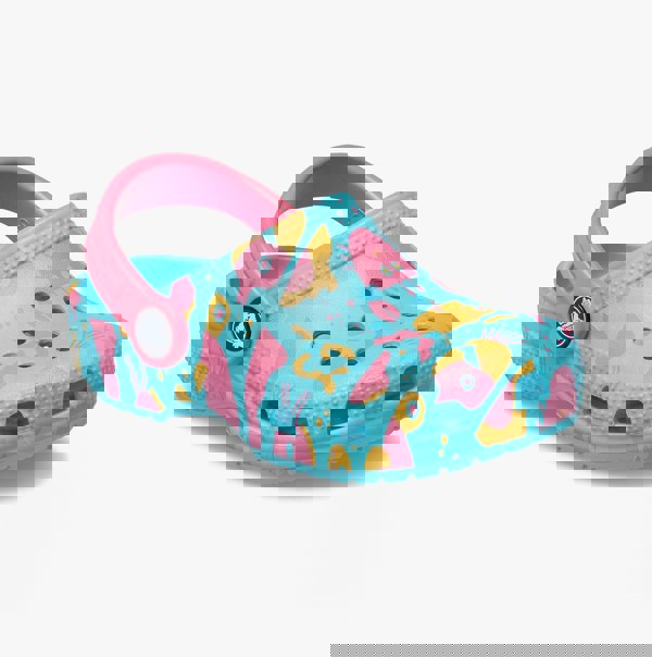 Crocs 209039-6WA CLASSIC ISLAND ESCAPE Girls Clogs Hyper Pink/Multi