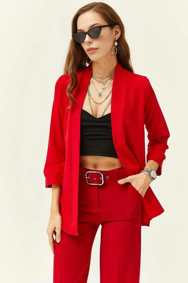 Hoxton Gal Satin Shawl-Collar Blazer
