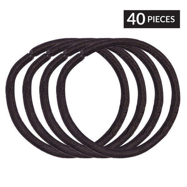 Brushworks Classic Black Hairbands - 40 Pack