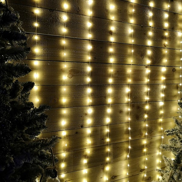 Samuel Alexander 2.1m 300 LED Indoor Outdoor Party Curtain Christmas Lights in Warm White
