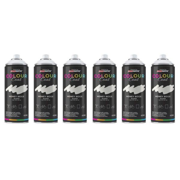 Colour Coat 6X Honey Beige RAL 070 85 05 Gloss Spray Paint 400ml