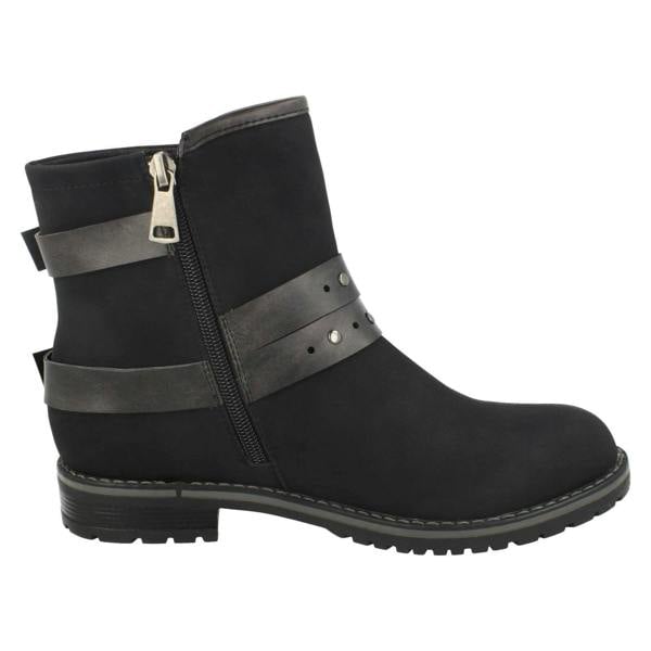Spot On Ladies Spot On Low Heel Ankle Boots F50708