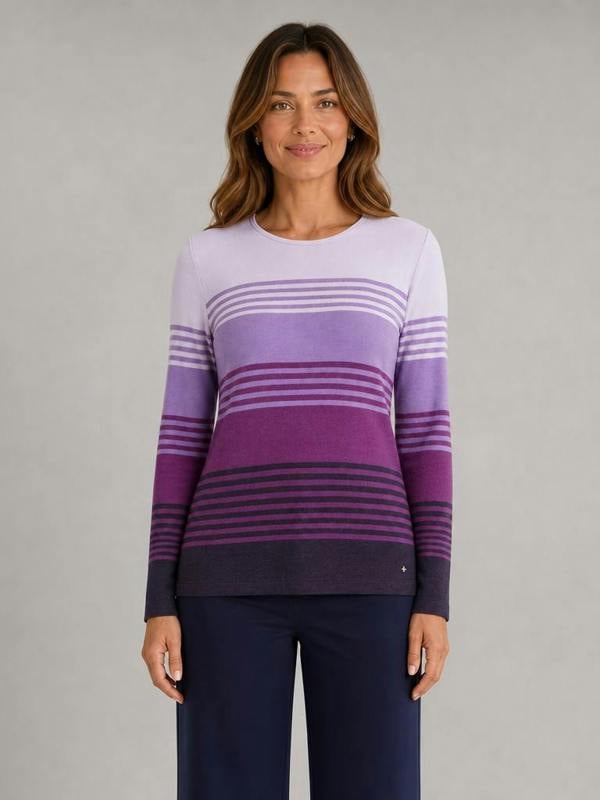 TIGI Tonal Stripe And Diamante Detail Top