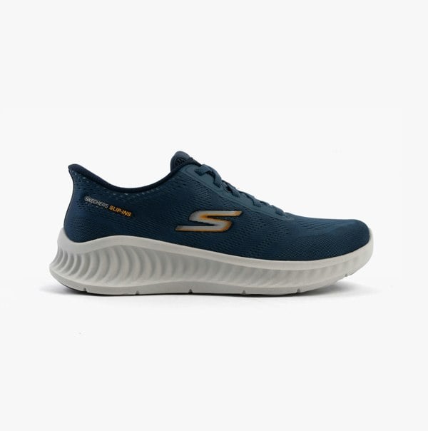 Skechers GO WALK NOW - PAYTON Mens Trainers Navy/Grey/Pink