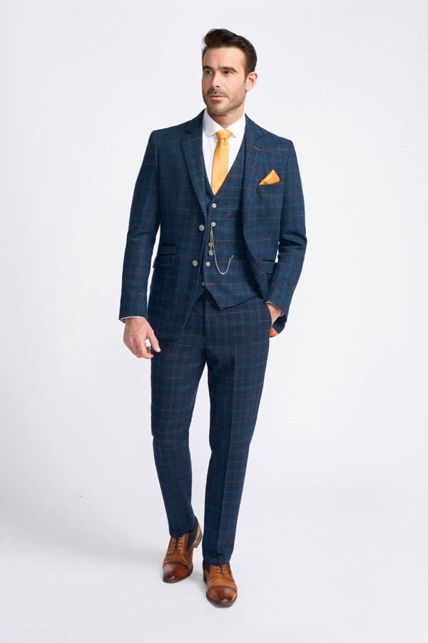 House of Cavani Cody Blue Check Blazer