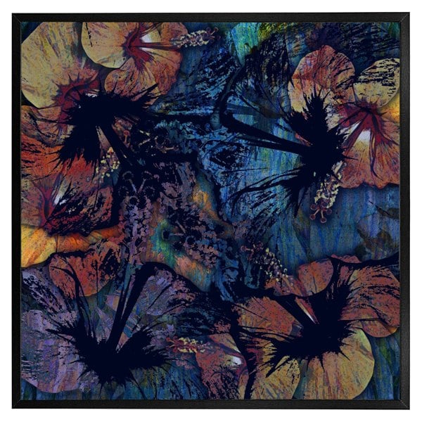 Benjamin Tate Design Grunge flower print (Picutre Frame)