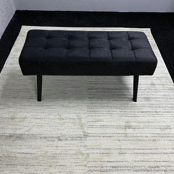 Kosy Koala Oak Effect Dining Table Set With 4 Grey Velvet Chairs And Black Velvet Bench Dining Room Furniture
