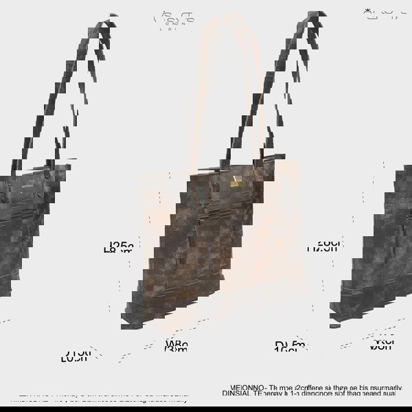 Assots London 'MILLIE' Brown Crazy Horse Distressed Real Leather Designer Tote Work Bag