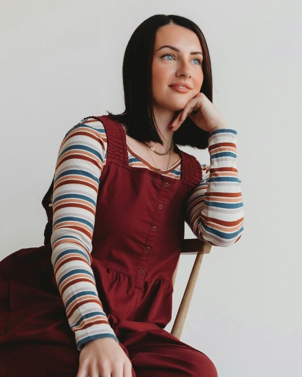 Nora Multicolour Retro Stripe Print Top - image 1