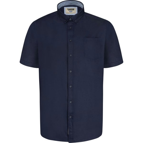 Duke Mens D555 James Oxford Kingsize Short-Sleeved Shirt - Navy