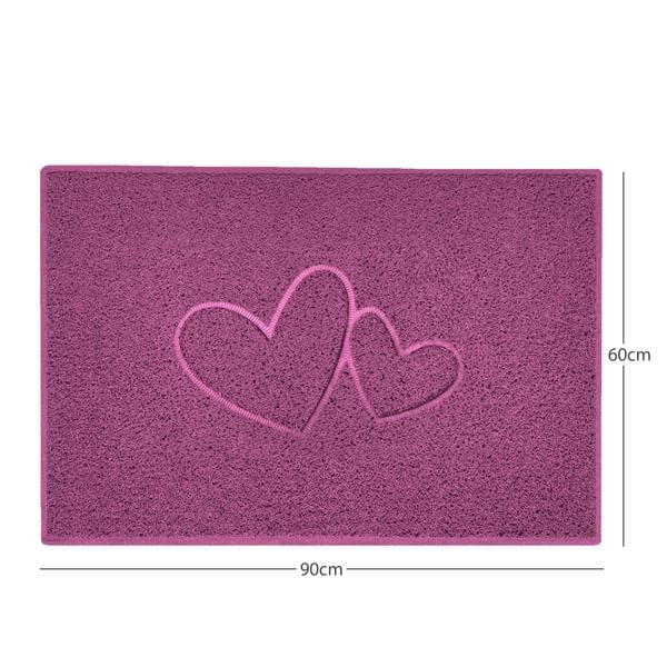 Nicoman "Double Heart" Embossed Loofah Textured Spaghetti Doormat