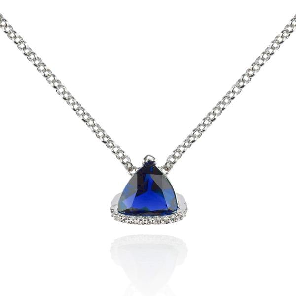Triangle Blue Pendant Necklace for Women - namana.london