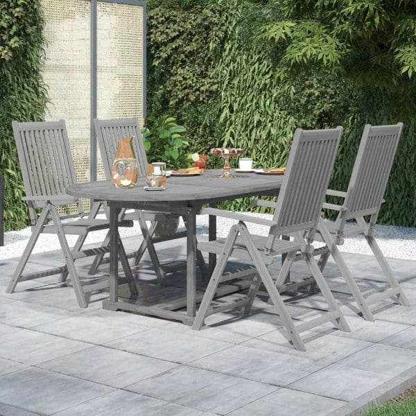 Berkfield 5 Piece Garden Dining Set Solid Wood Acacia