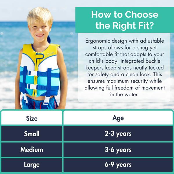Limmys Premium Neoprene Swim Vest - Sunshine Blue