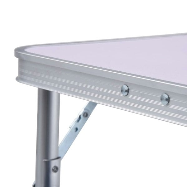 Berkfield Folding Camping Table White Aluminium 60x45 cm
