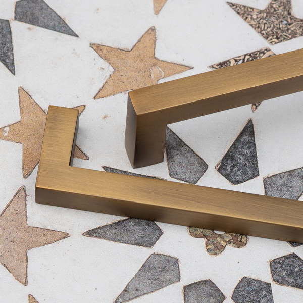Handle & Home Antique Brass Square Handles