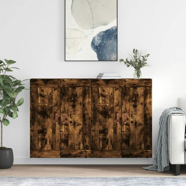 Berkfield Wall Mounted Cabinets 2 pcs Smoked Oak Engineered Wood