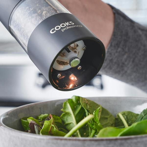 Cooks Professional Electric Salt and Pepper Mill Set | Black
