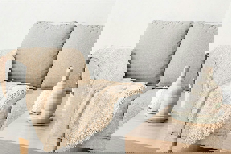 Emma Barclay Darcy Tassel Natural Blanket/Throw