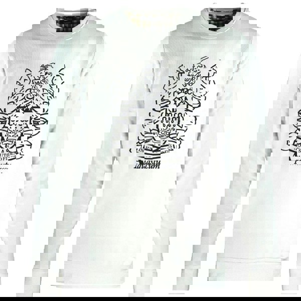 Aquascutum Large Crest Crew Neck White Sweatshirt