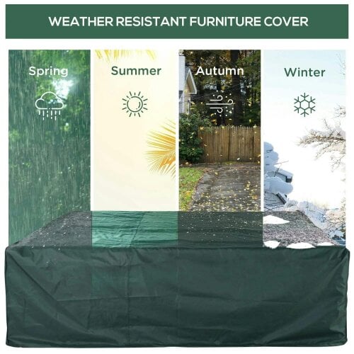 Bobobiy Large Patio Garden Furniture Set Cover 600D Oxford Square Waterproof, 230 x 230 x 70 cm, Green