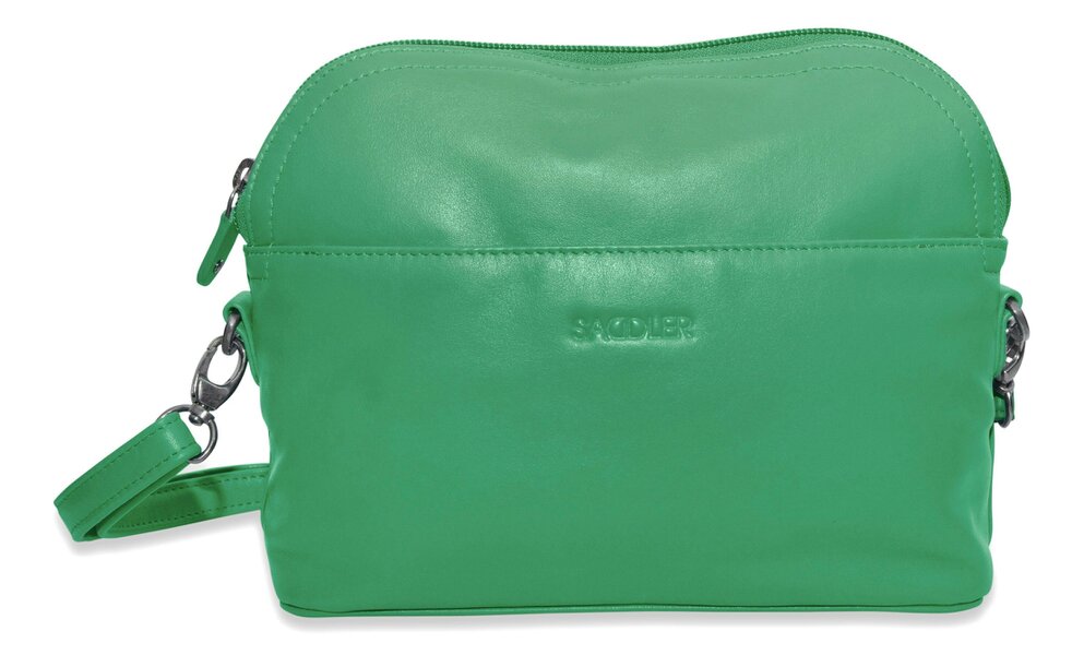 SADDLER BROOKLYN Leather Zip Top Handbag - Adjustable  Shoulder Strap, Multiple Pockets - RFID Protected - Jelly Bean