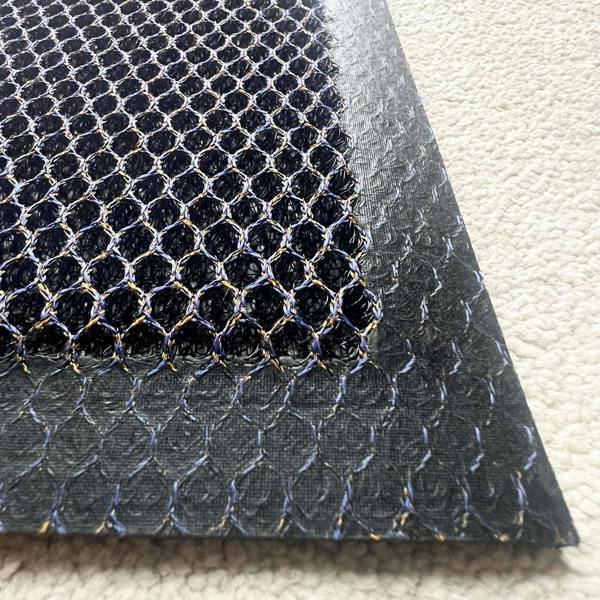Ultralux Mesh Dirt Trapper Door Mat – Non-Slip Vinyl Indoor/Outdoor Scraper Entrance Mat – Metallic Blue & Orange – Multiple Sizes UMMBL