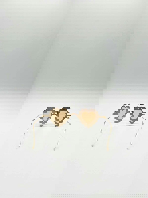 SVNX Heart Diamante Sunglasses Gold Champagne