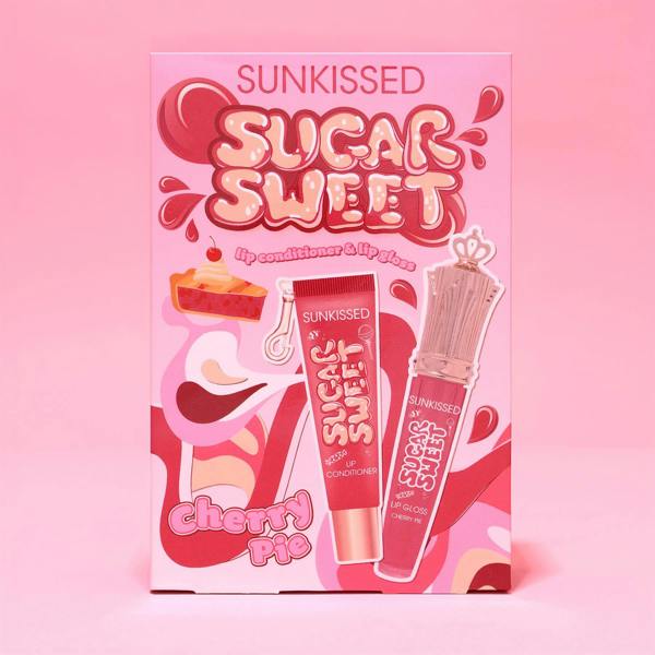 Sunkissed Sugar Sweet Lip Duo Gift Set Cherry Pie 16ml