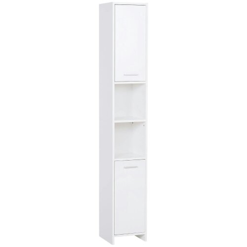 Wyld Haus Ridila Tall Storage Cabinet With Adjustable Shelves For Bathroom Or Hallway Use White