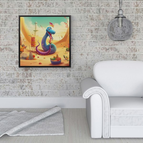 Warren Reed Snake On A Beach Holiday Framed Canvas