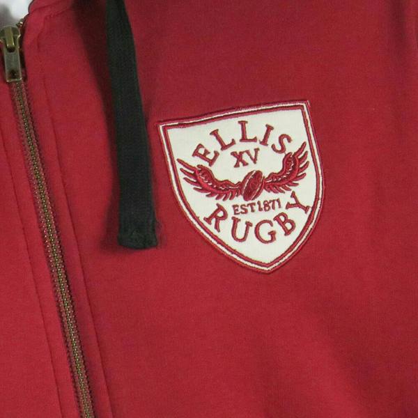 Ellis Rugby Crest Hoodie Red