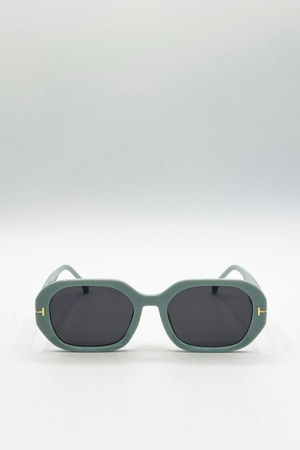 SVNX Oval Sunglasses with Wide Arm in Mint