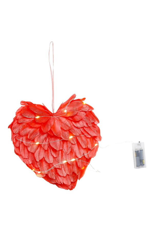 Living and Home LED Light Red Feather Creative Hanging Ornament