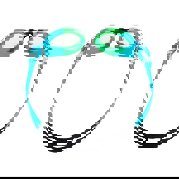 Fashy Junior Match Swim Goggles with blue/green lenses, silicone head strap