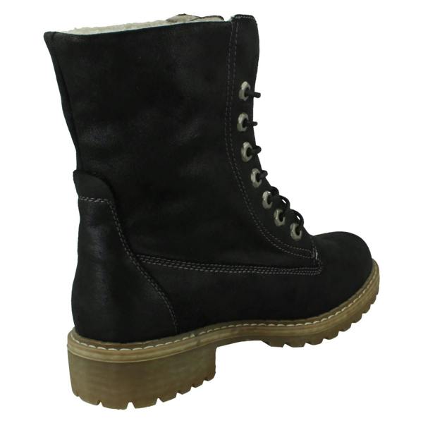 Spot On Ladies Spot On Mid Heel Lace Up Fleece Lined Calf Boots F51217