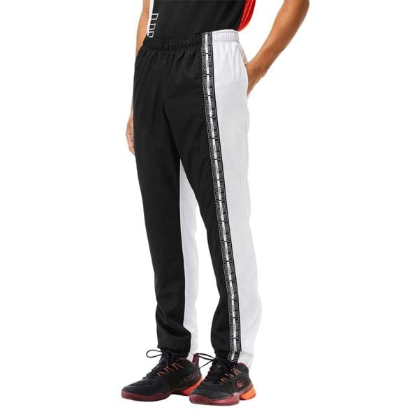 Lacoste Mens Colour Block Tracksuit Bottoms - Black/White - 
