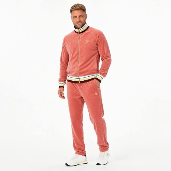Sergio Tacchini Sartori Velour Track Top Jacket Light Mahogany