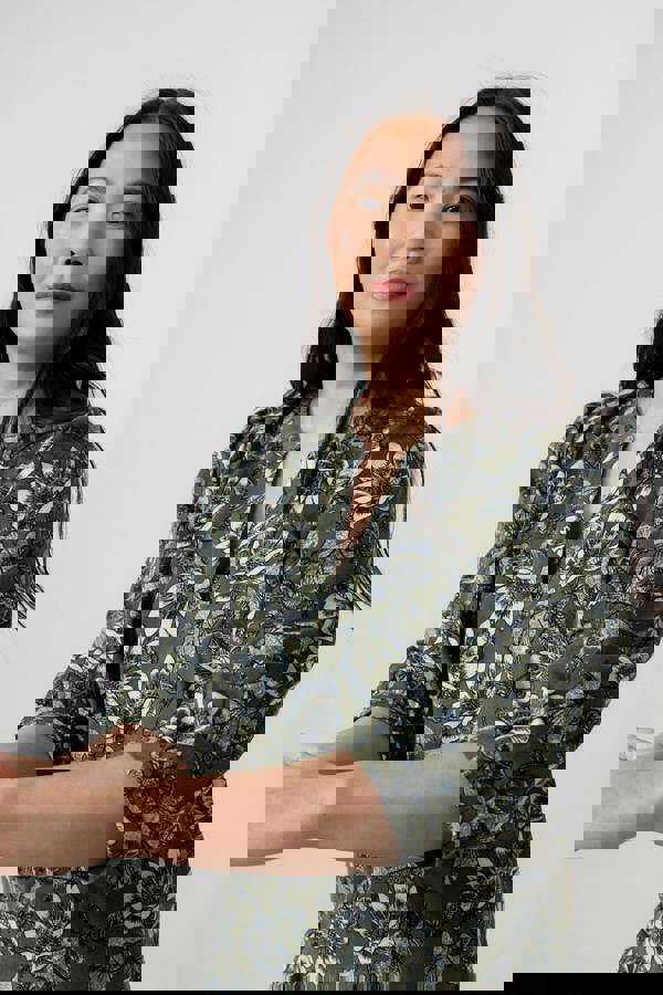 Lily & Me Harvest Cotton Pincord Shift Dress Moss